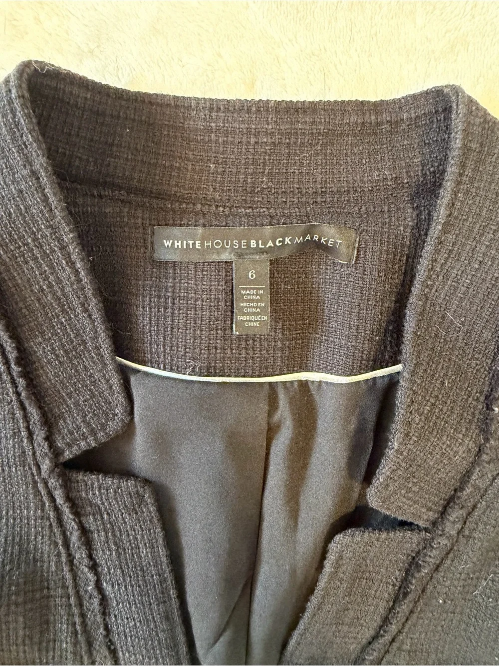 White House Black Market Black Double-Breasted Blazer with Gold Buttons - Picture 2 of 7